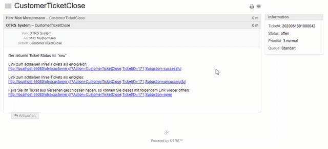 CustomerTicketClose – Links OTRS Add-on CustomerTicketCloseLink