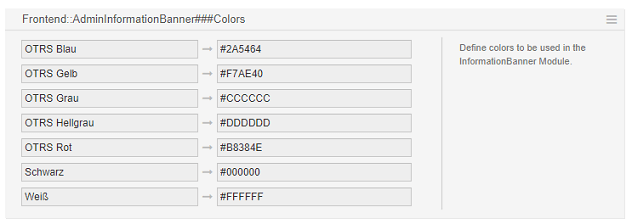 OTRS Add-on InformationBanner Farben