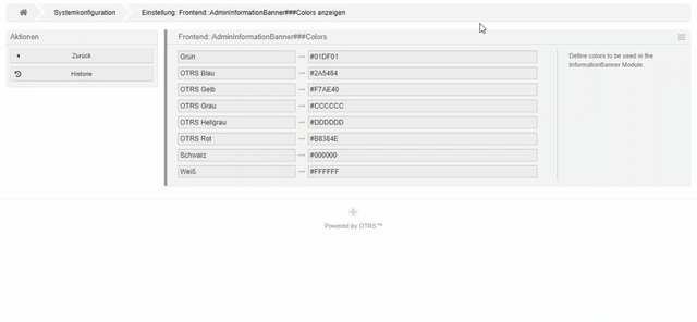 SysConfigHistory – Historie-Button OTRS Add-on SysConfigHistory History-Button