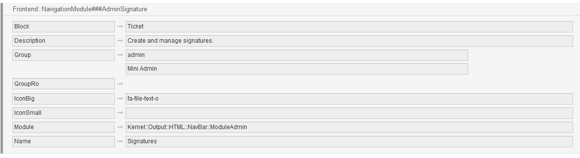 Mini Admin - Zugriff auf Signatur-Modul Navigation einrichten